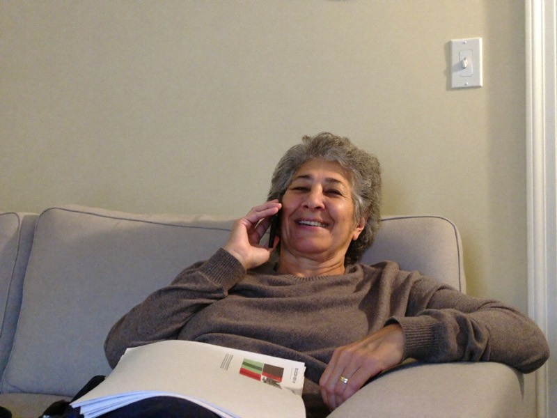 A homeowner on the phone at home with a folder of papers